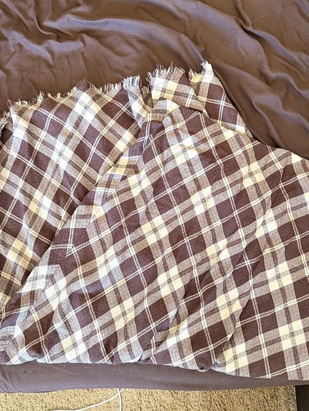 Universal Thread Plaid Midi Skirt Brown & Cream Size Medium
